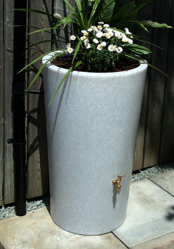 City Water Butt Planter White Marble