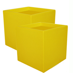 Two Large Yellow Orwell Planters