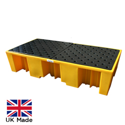 8 Drum Plastic Spill Pallet In Yellow