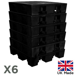 Bulk Buy Ecosure 4 Drum Plastic Pallets Black