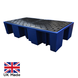 8 Drum Plastic Spill Pallet In Blue