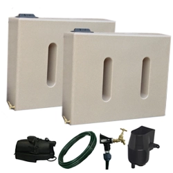 2 x 400 Litres Water Butts In Sandstone Easy Connect System