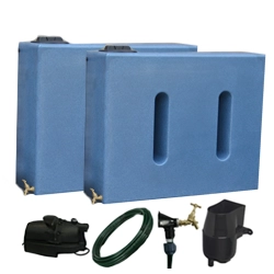 2 x 400 Litres Water Butts Blue Marble Easy Connect System