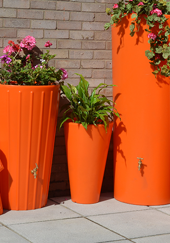 Orange garden planter