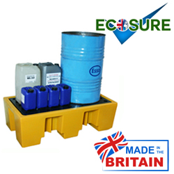 Ecosure 2 Drum Plastic Spill Pallet - PE Grid