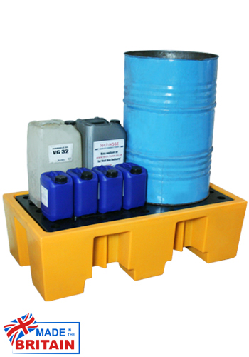 Ecosure 2 Drum Plastic Spill Pallet - PE Grid