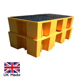 2 x 8 Drum Plastic Spill Pallet - Yellow