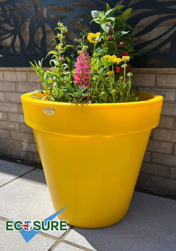 Yellow garden planter