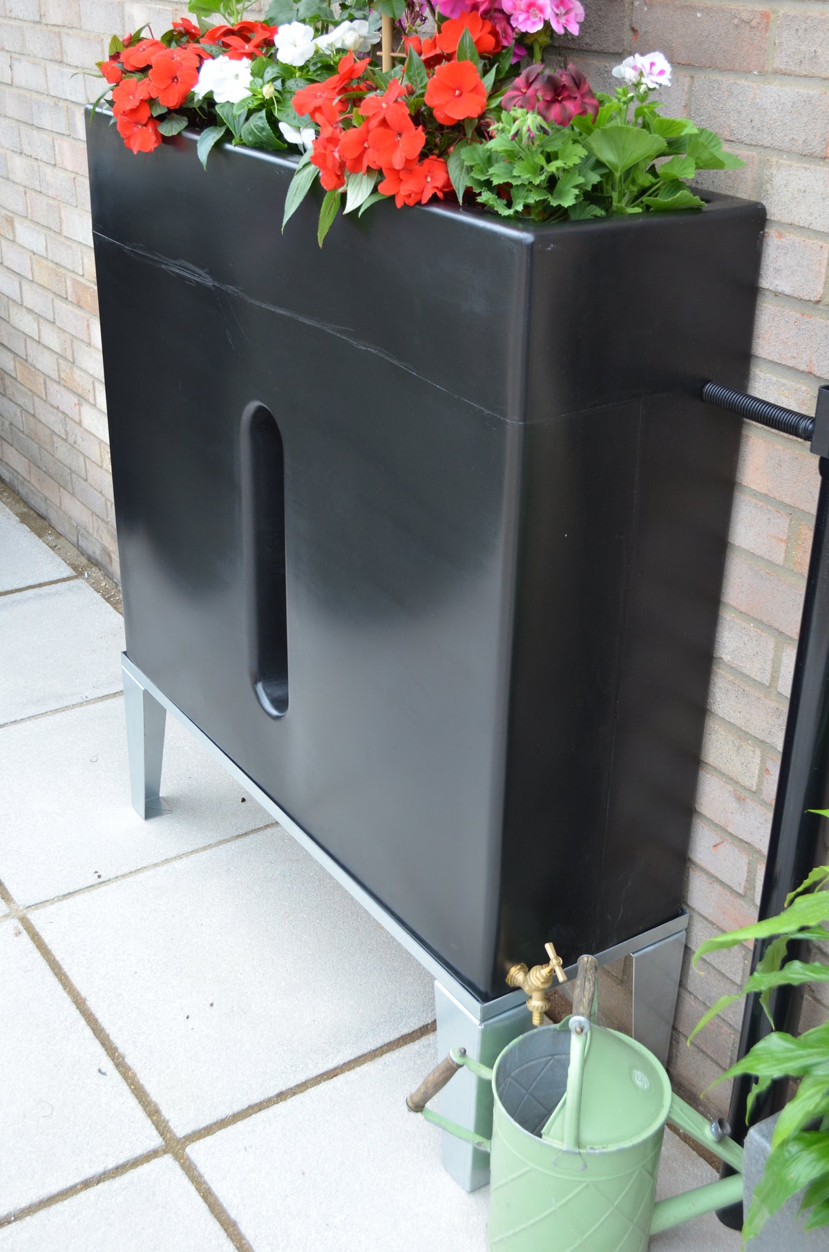 250 Litre Water Butt Planter Black