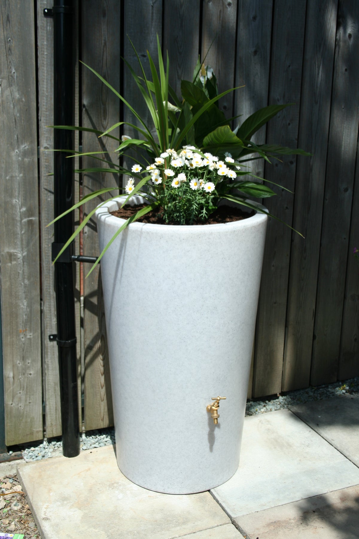 City Water Butt Planter White Marble