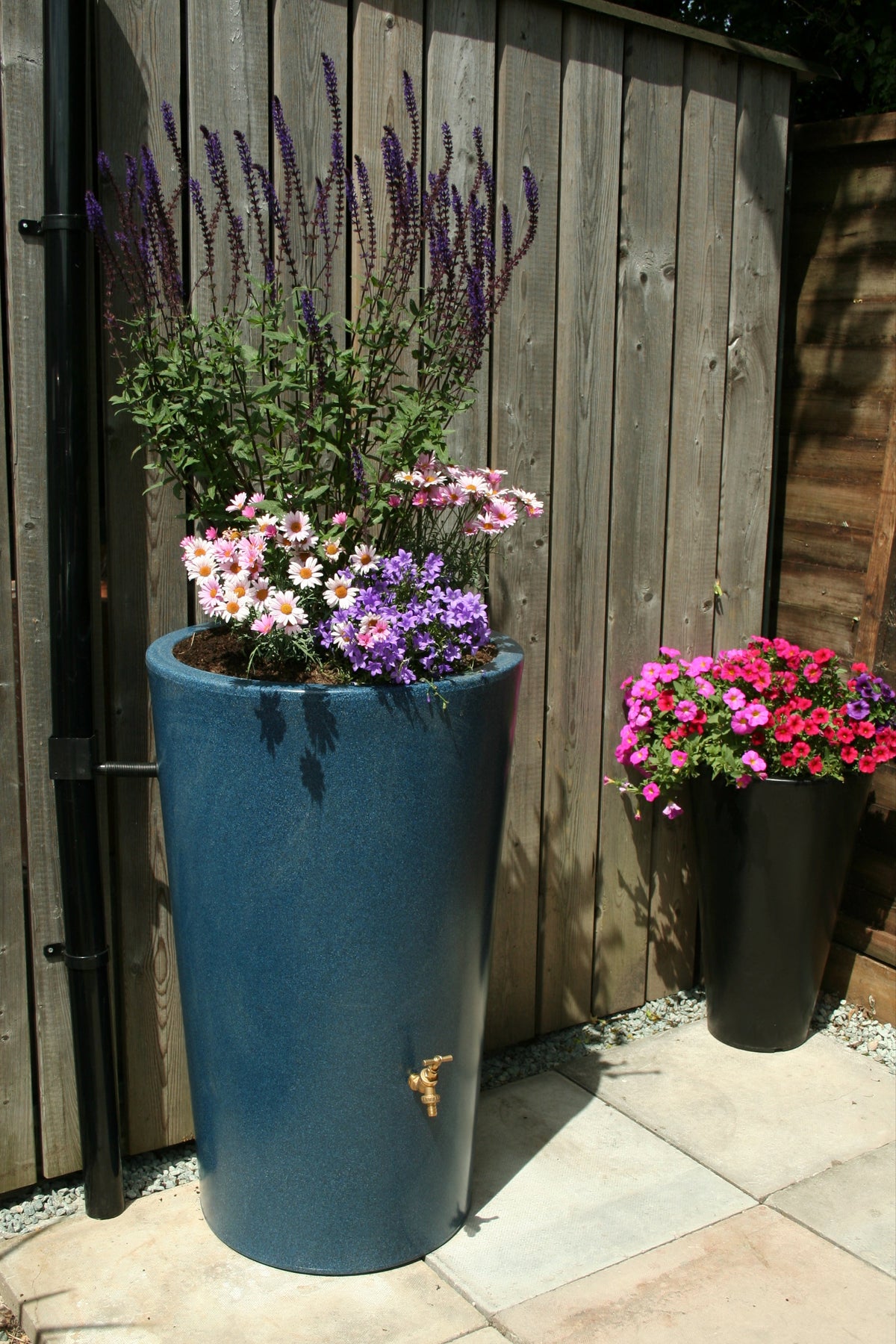 City Water Butt Planter Blue Stone