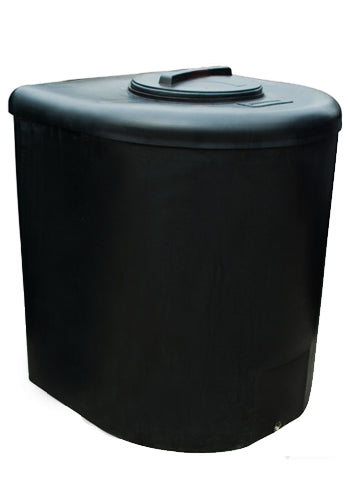 1000 Litre Water Tank D Shaped Black